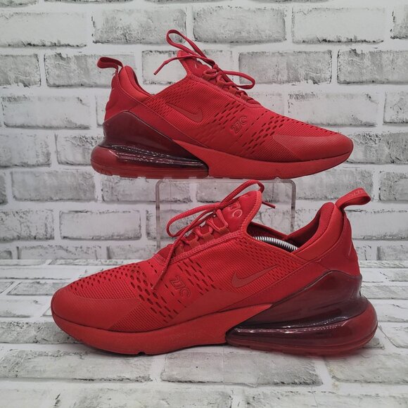 Nike Air Max 270 GS Triple Red University Running Shoes Men's size 13 - Picture 3 of 10